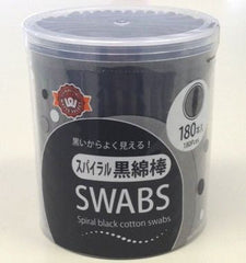 PB. Spiral black cotton buds, pack of 180