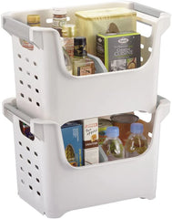 Stackable Storage Basket white