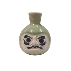 Sake Flask Daruma GREEN talent luck - J Mart