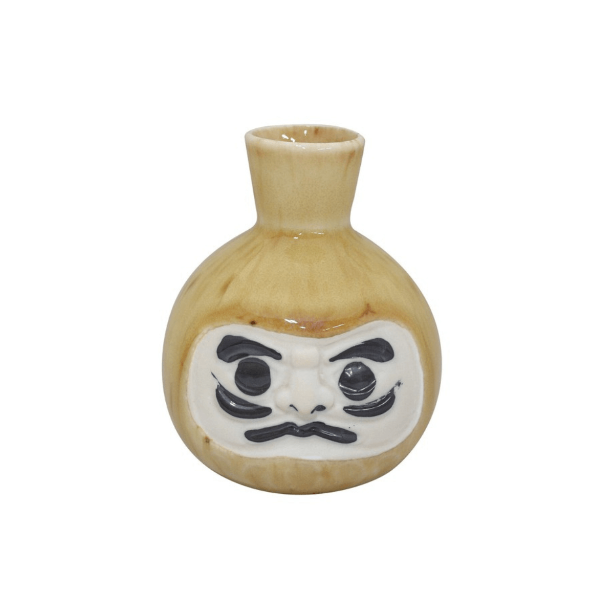 Sake Flask Daruma Brown home Luck - J Mart
