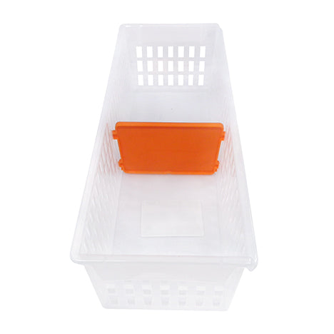 Long Basket Wide with 1 Partition blue/orange/green/pink