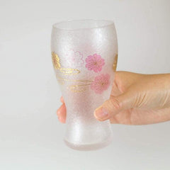 ISHIZUKA Suimon sakura premium beer glass set 380ml*2 - J Mart