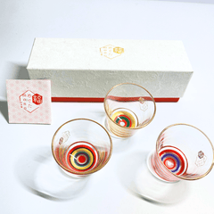 ISHIZUKA Medeta Mono sake glass set 90ml*3 - J Mart