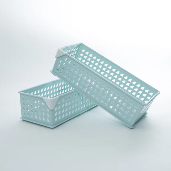 Cute Stackable Basket slim light blue
