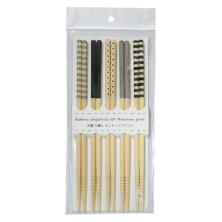 Bamboo Chopsticks monotone print 5p 22.5cm