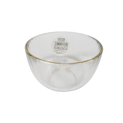 Glass noodle bowl with gold trim 9.5cm