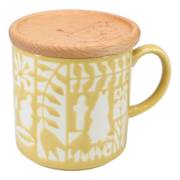 MOOMIN mug with wooden coaster 350ml (yellow) - J Mart