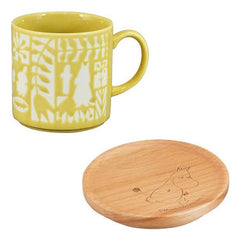 MOOMIN mug with wooden coaster 350ml (yellow) - J Mart