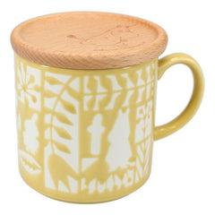 MOOMIN mug with wooden coaster 350ml (yellow) - J Mart