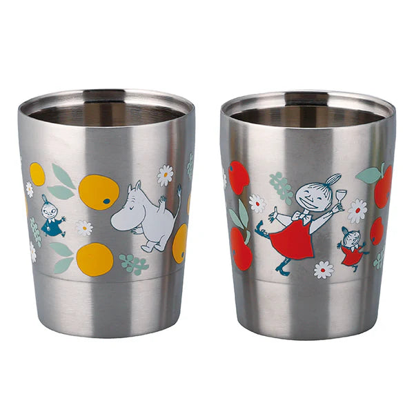 Moomin Stainless Steel Pair of Double Tumblers set 260ml (Moomin & Little My)