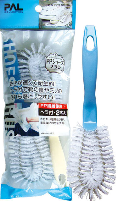 PP shoe brush with spatula (2 pieces)