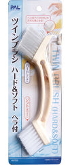 Twin brush (hard & soft) with spatula