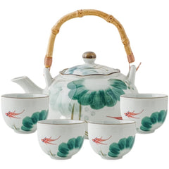JDZ 4 Cups 1 Tea Pot Red Fish