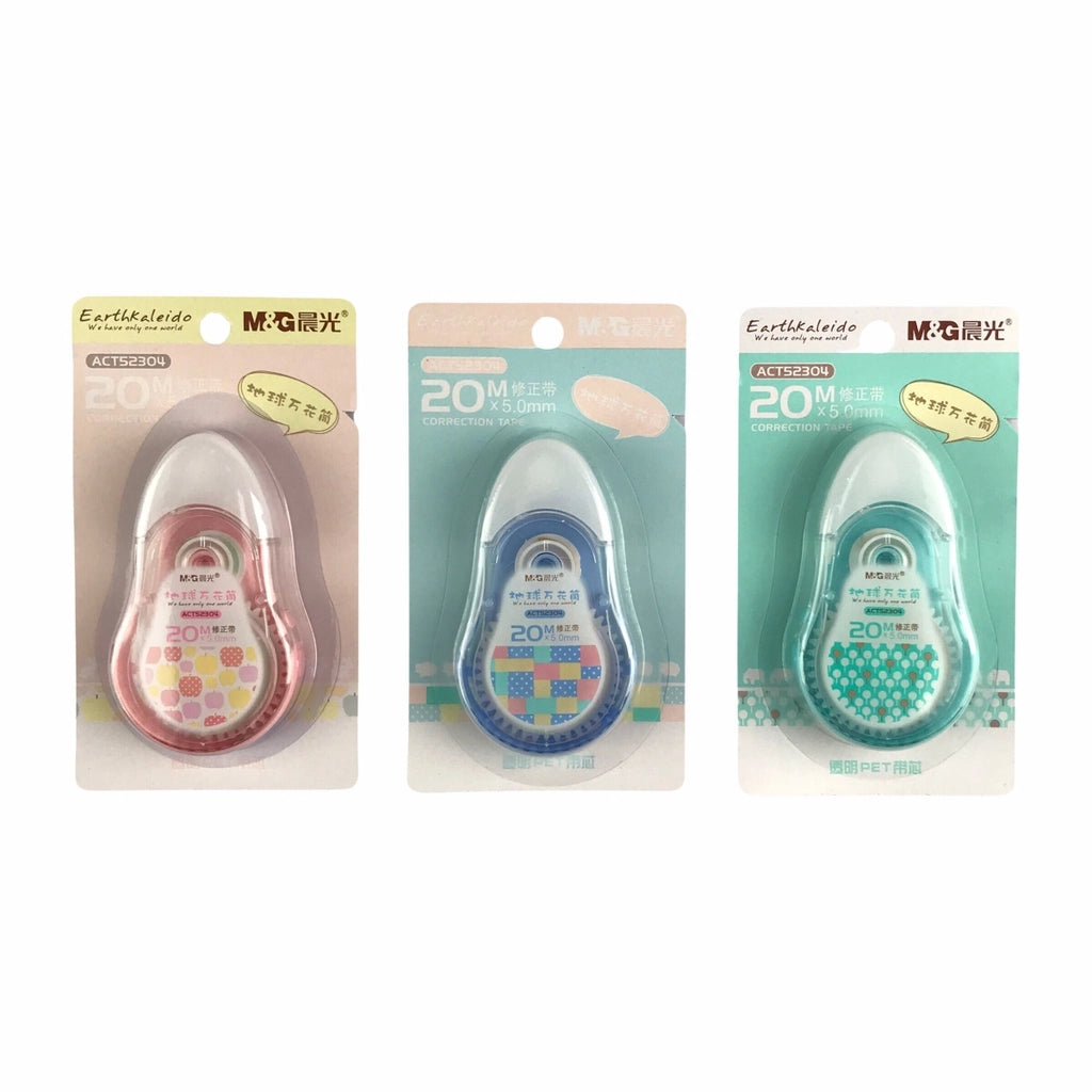 M&G Correction Tape PET Earth Chic Flower ACT52304 White 20m（each）