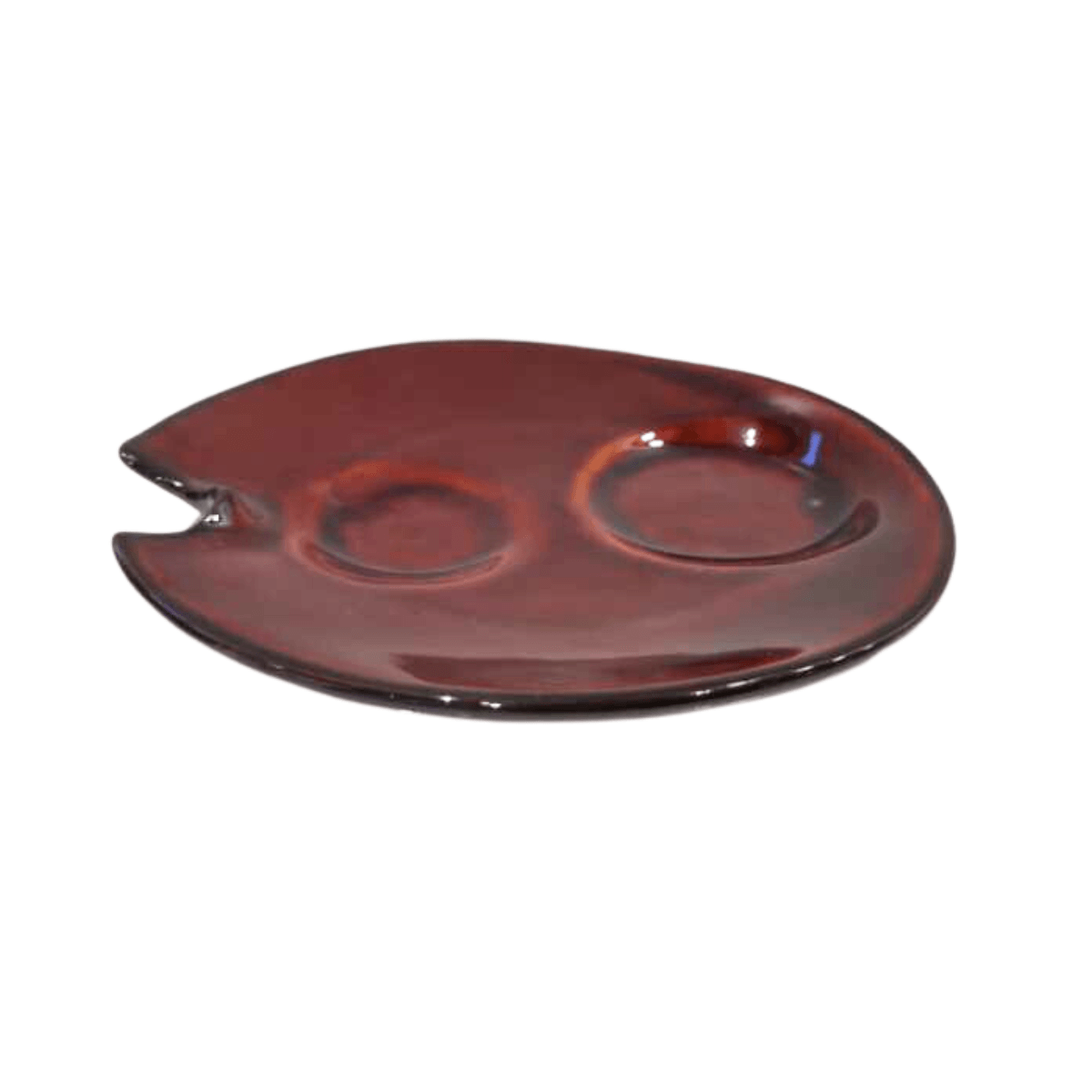 Ceramic Urushi brown sizuru saucer - J Mart
