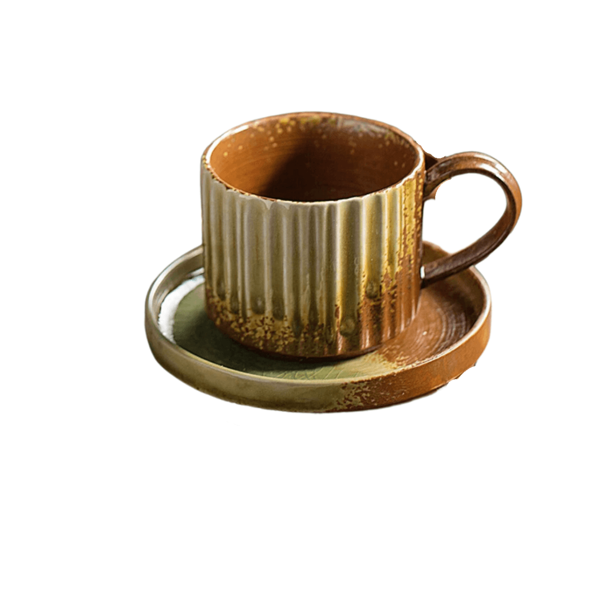 Coffee Cup with a spoon  and a plate 00035