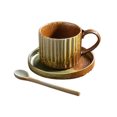 Coffee Cup with a spoon  and a plate 00035