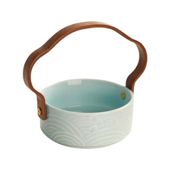 Pastry Plate With Handle light blue