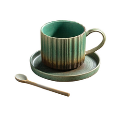 Coffee Cup with a spoon  and a plate 00034