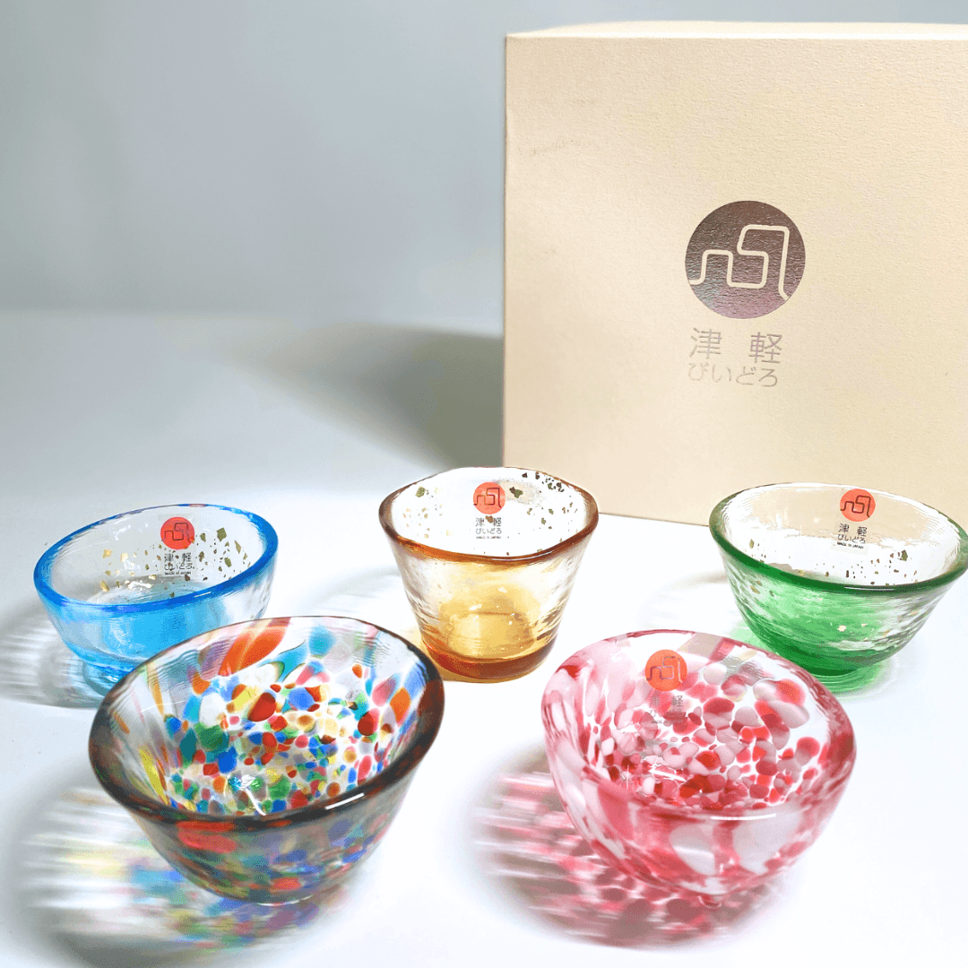 ISHIZUKA Tsugaru 5 style sake glasses set 50ml*5 - J Mart