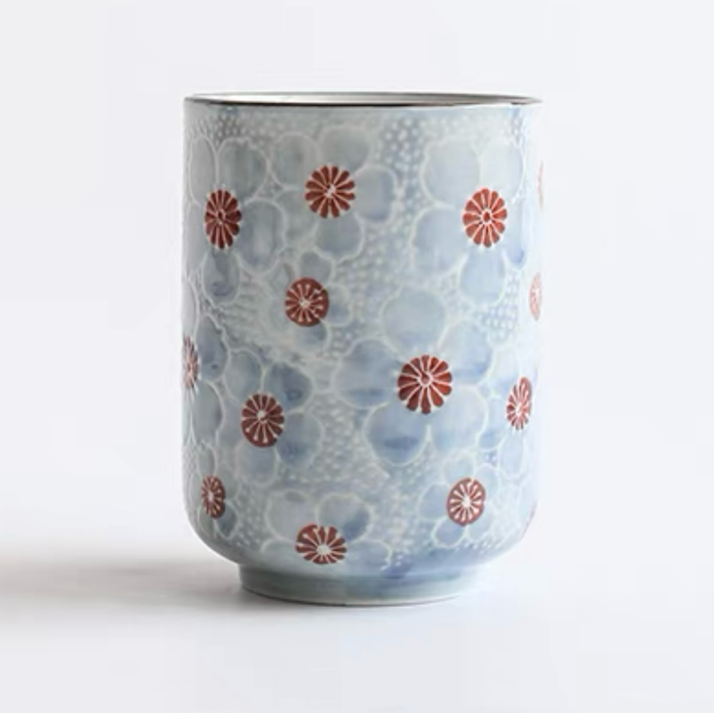 Japanese-Style Ceramic Tea Cup – Hand-painted Pattern Series