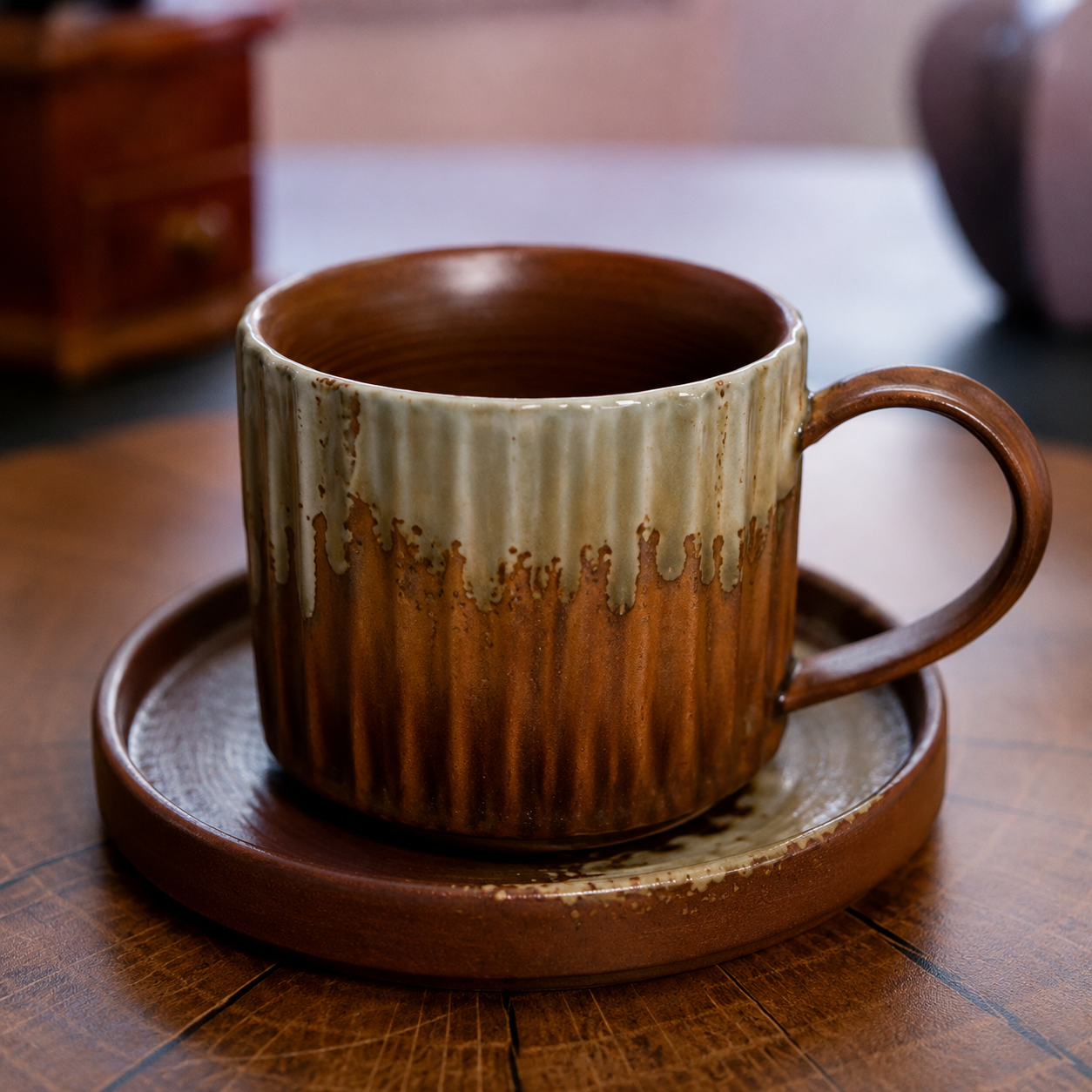 Ceramic Coffee & Saucer Set - Glaze Collection