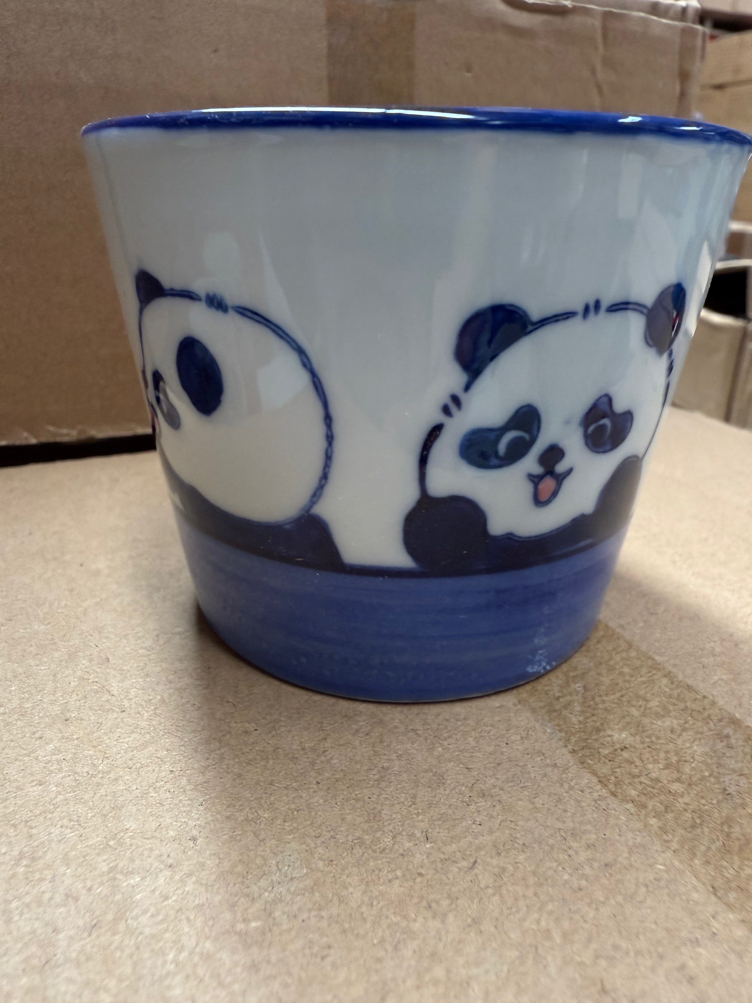 Hand-painted Panda Ceramic Cup – Blue & White Series