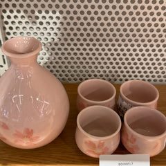 Bundle Set-Pink Flower Sake Set