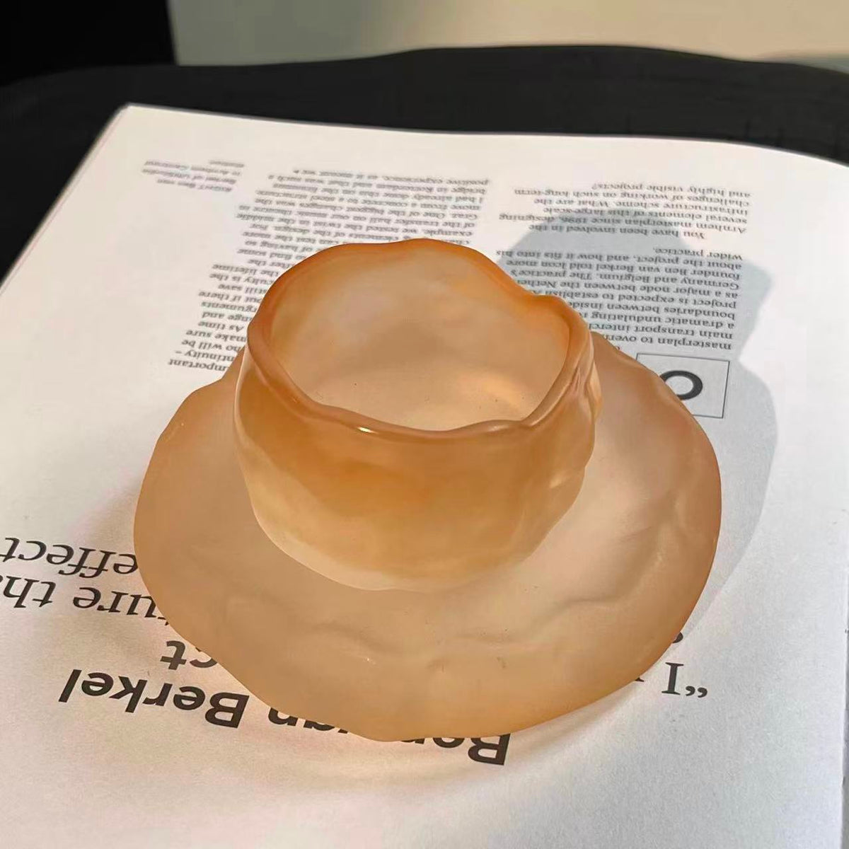Glass Tea Cup with Plate ORANGE