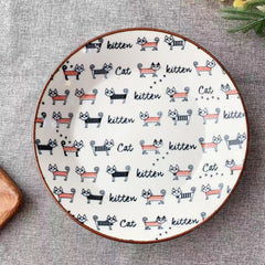 Cat Pattern Ceramic Plate 20.8cm