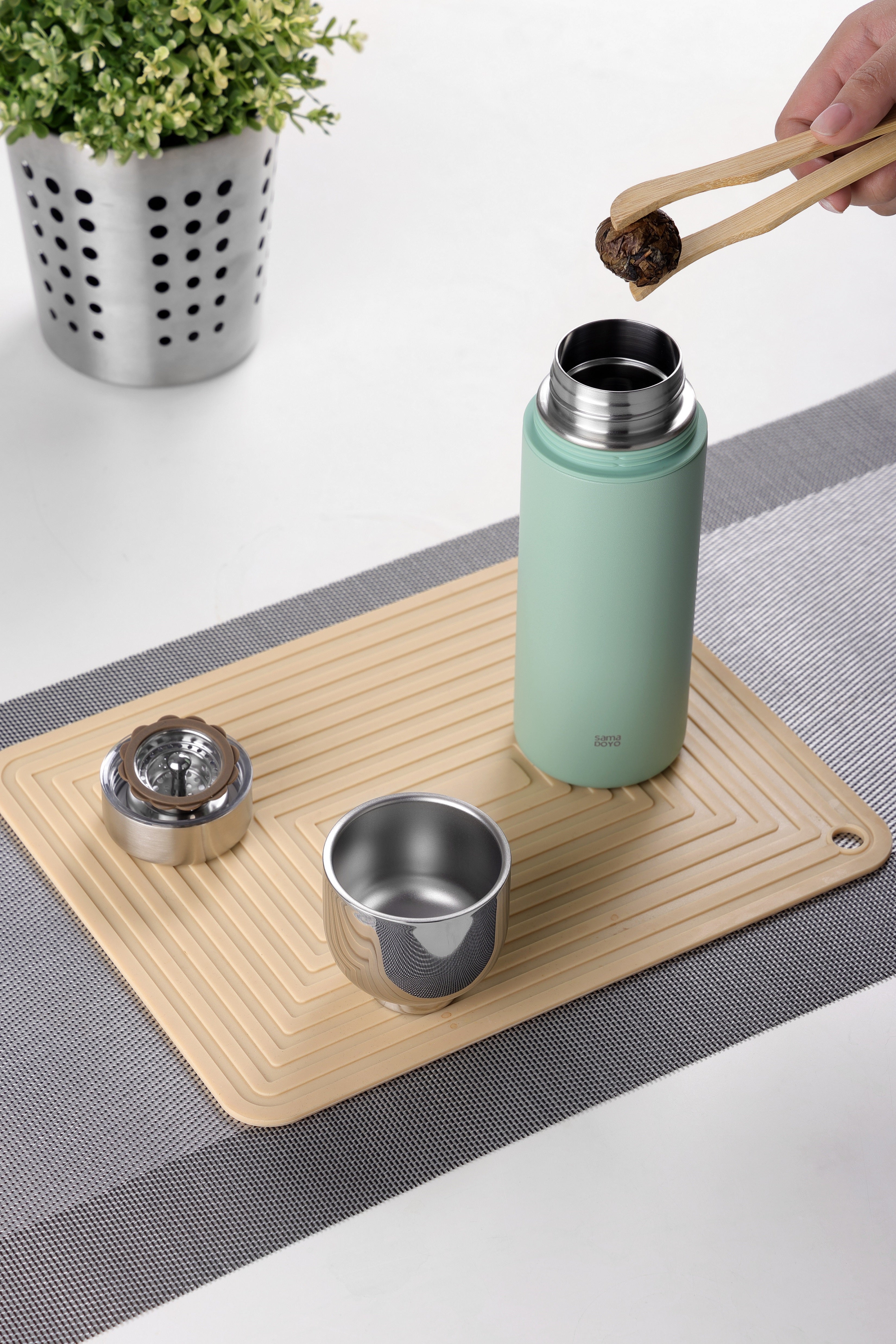 Samadoyo 400ml Thermos tea cup(Green)