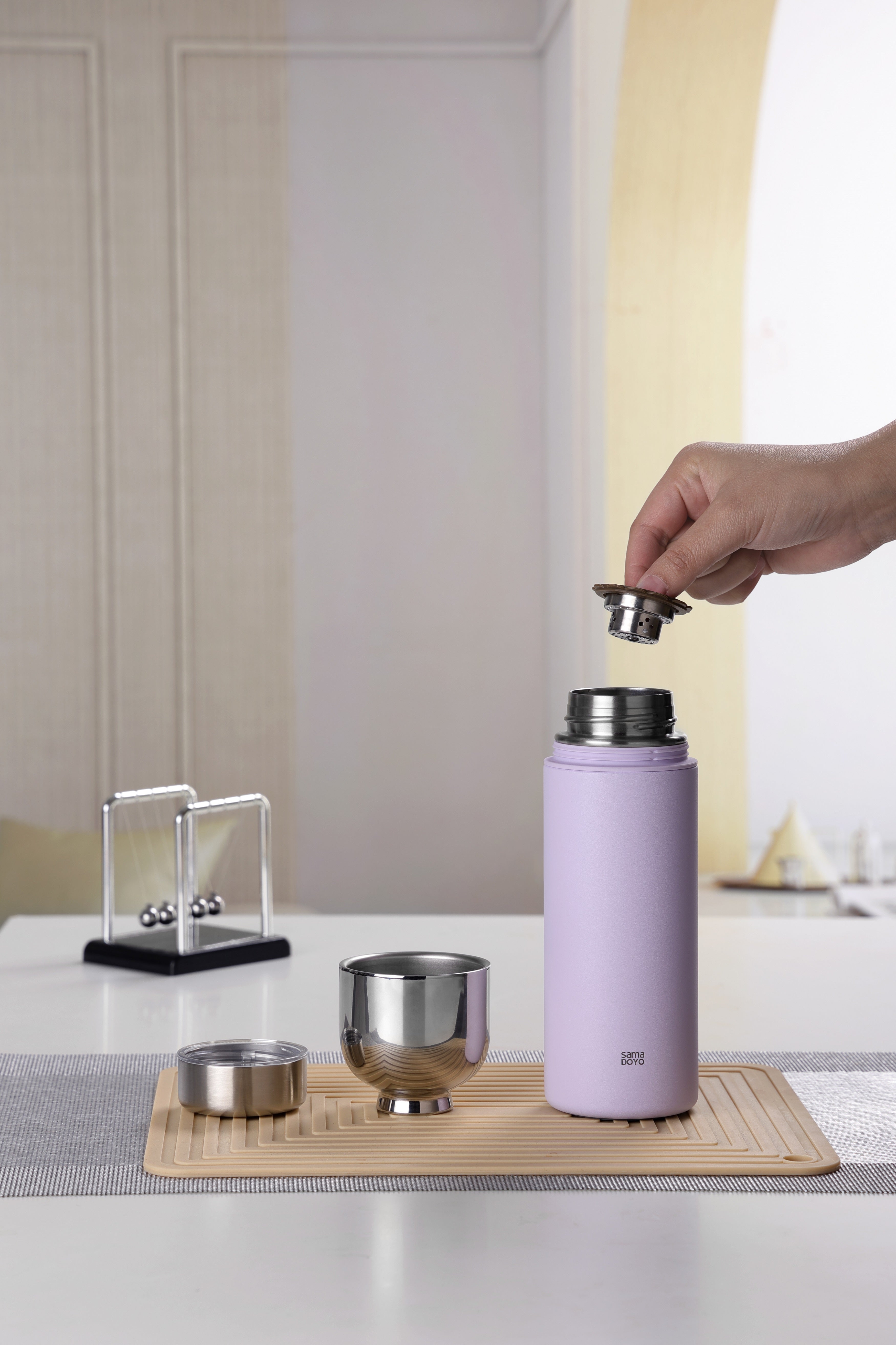 Samadoyo 400ml Thermos tea cup(Purple)