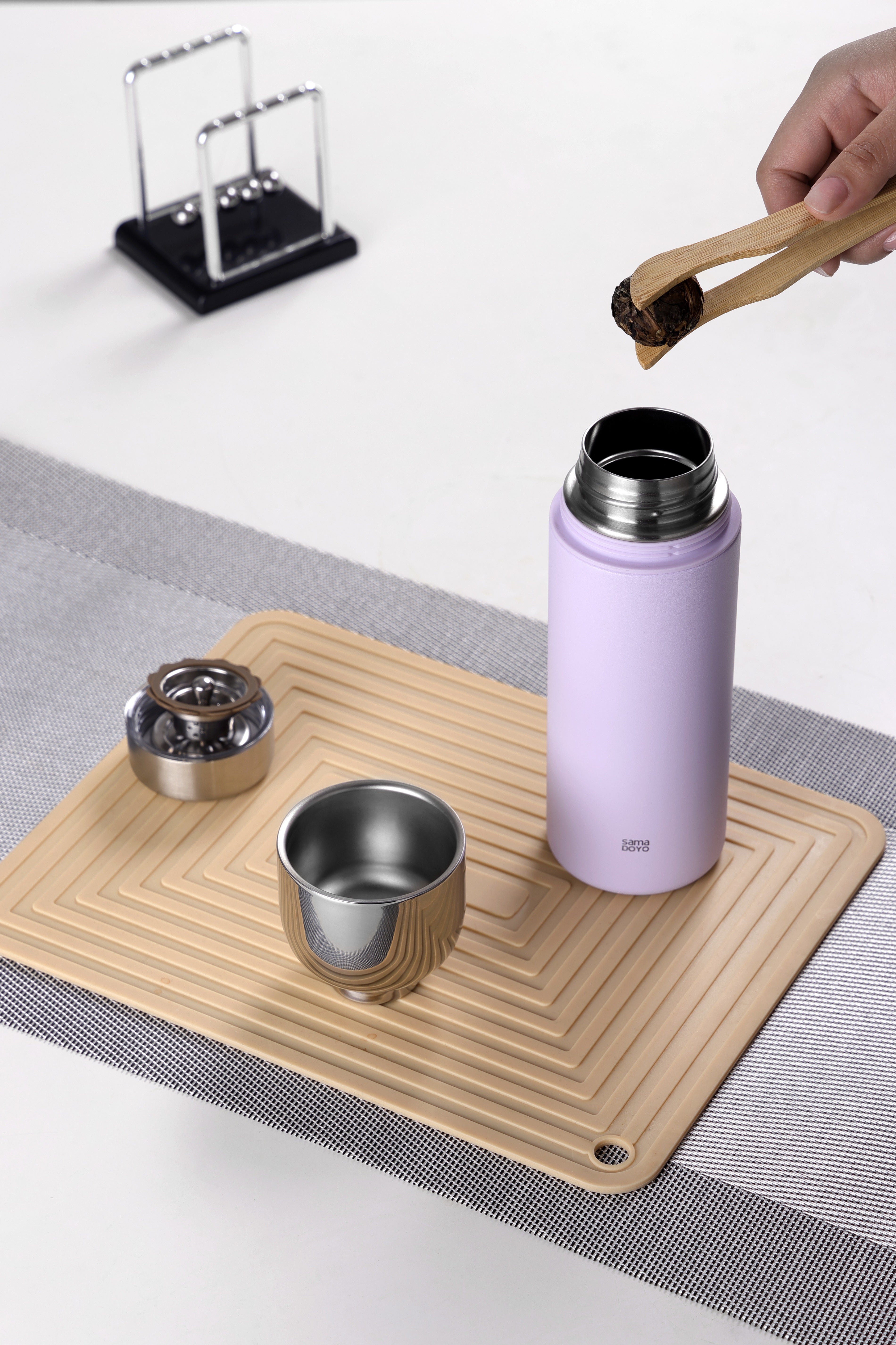 Samadoyo 400ml Thermos tea cup(Purple)