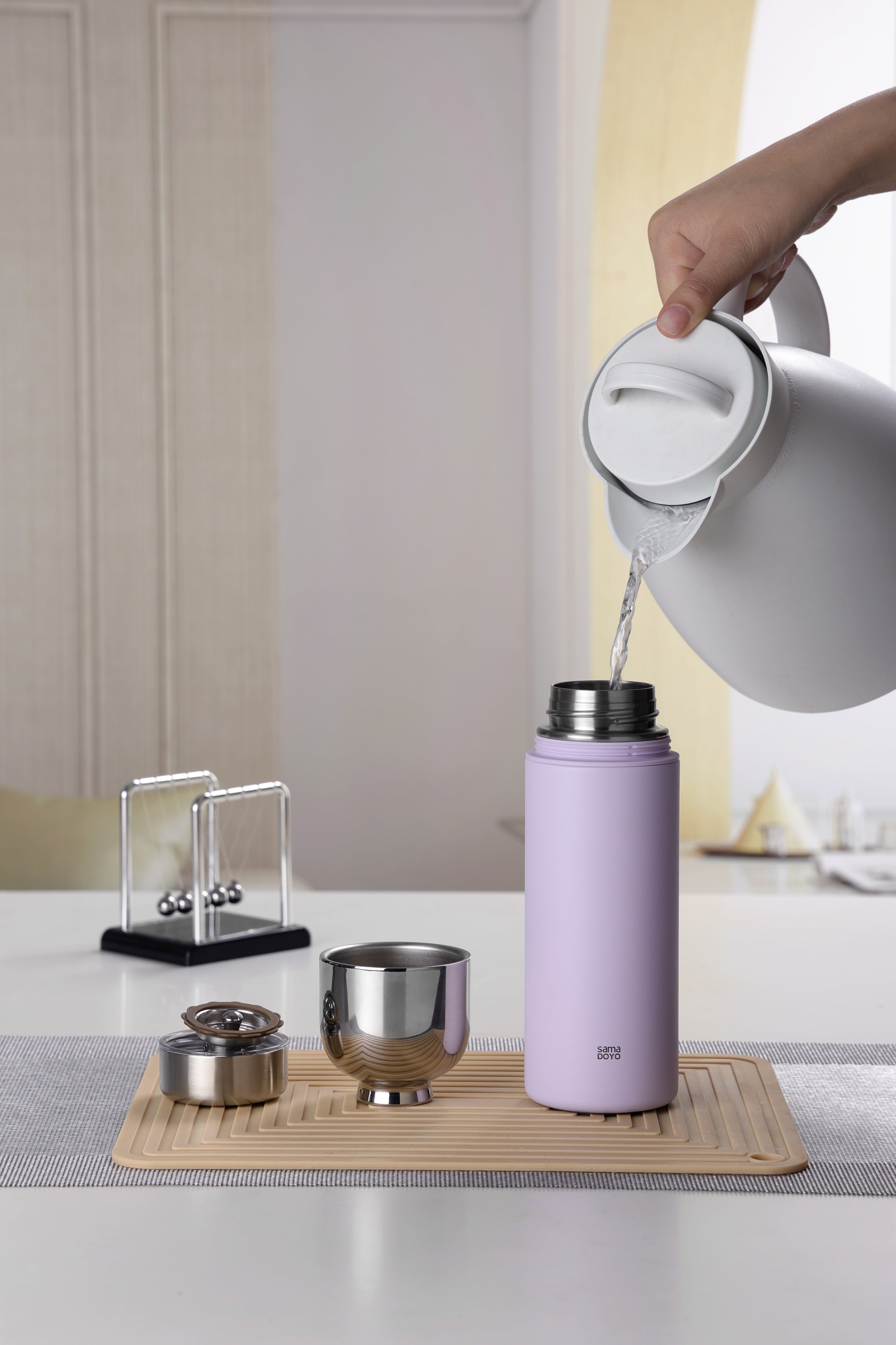 Samadoyo 400ml Thermos tea cup(Purple)