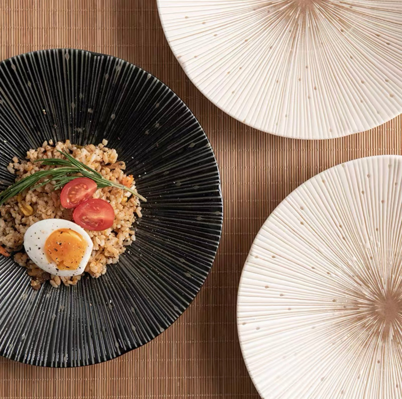 Kyo Sendan Plate ivory 24cm