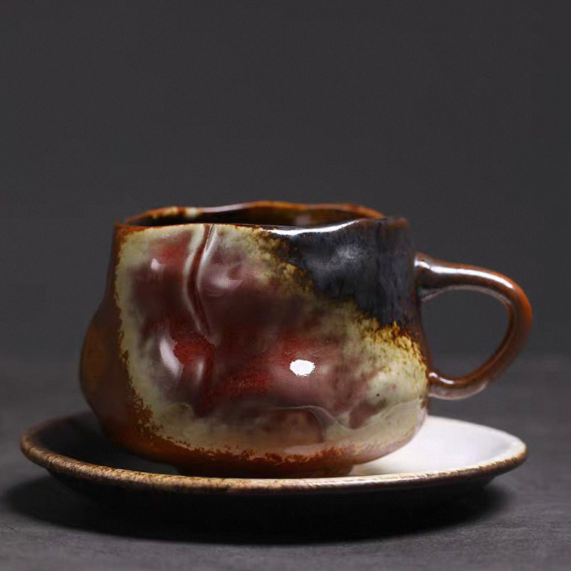 Hand-pinched ceramic coffee cup