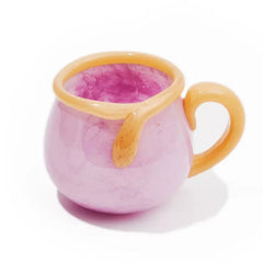 JDZ Handcrafted Glass Cup with Handle – Iridescent Glaze Series