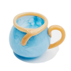 JDZ Handcrafted Glass Cup with Handle – Iridescent Glaze Series