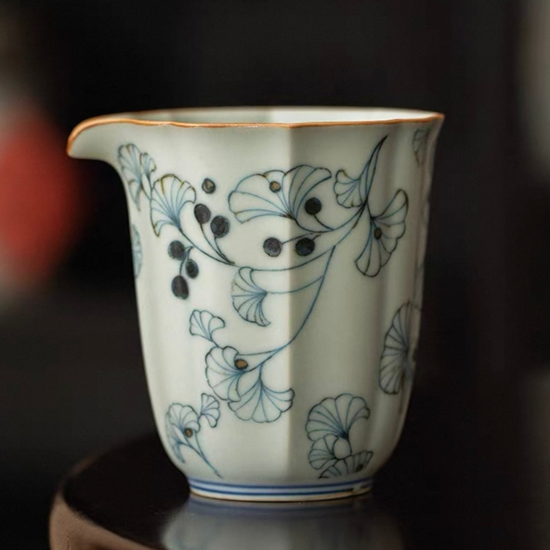 Blue and White Ceramic Pouring Pitcher – Hand-painted Fair Cup Series