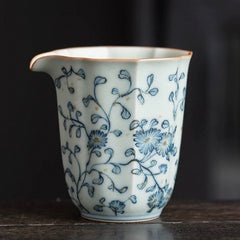 Blue and White Ceramic Pouring Pitcher – Hand-painted Fair Cup Series