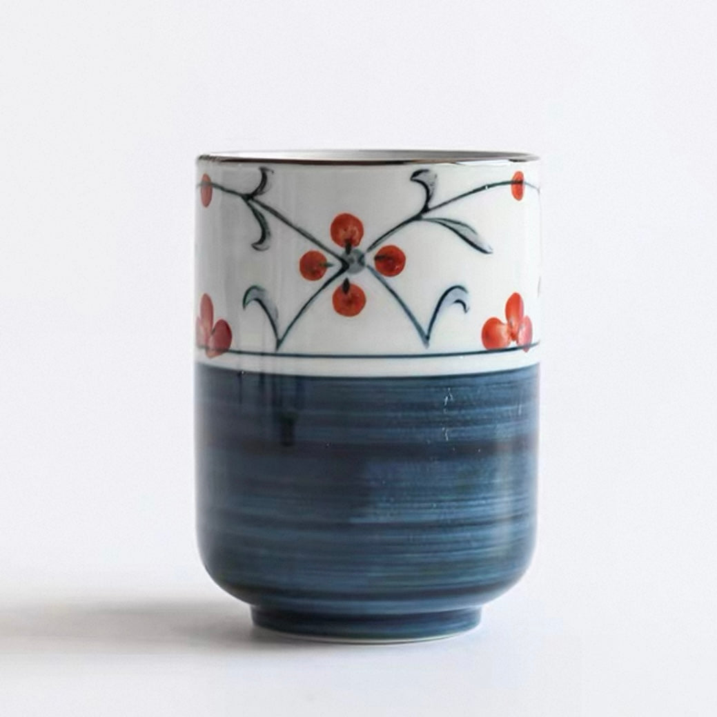 Japanese-Style Ceramic Tea Cup – Hand-painted Pattern Series