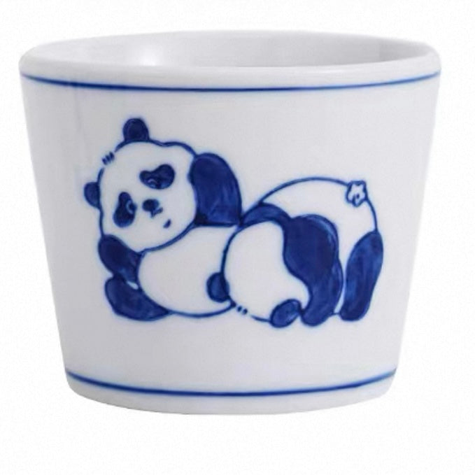 Hand-painted Panda Ceramic Cup – Blue & White Series