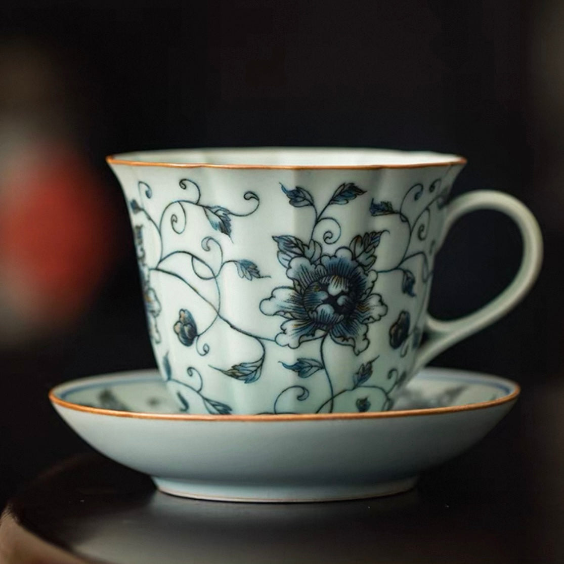 Vintage Chinese Porcelain Tea Cup & Saucer Set – Hand-Painted Floral Collection (6 Designs)