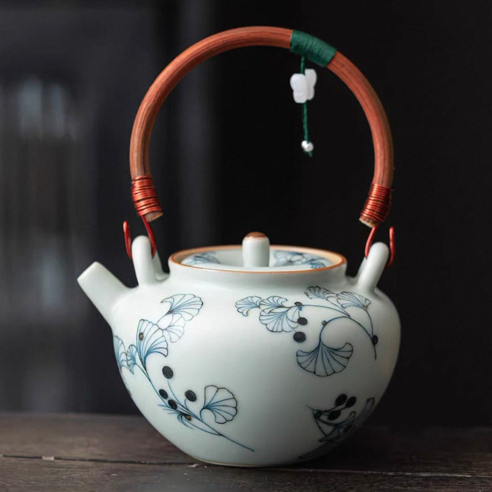 Blue and White Ceramic Teapot – Hand-painted Traditional Series