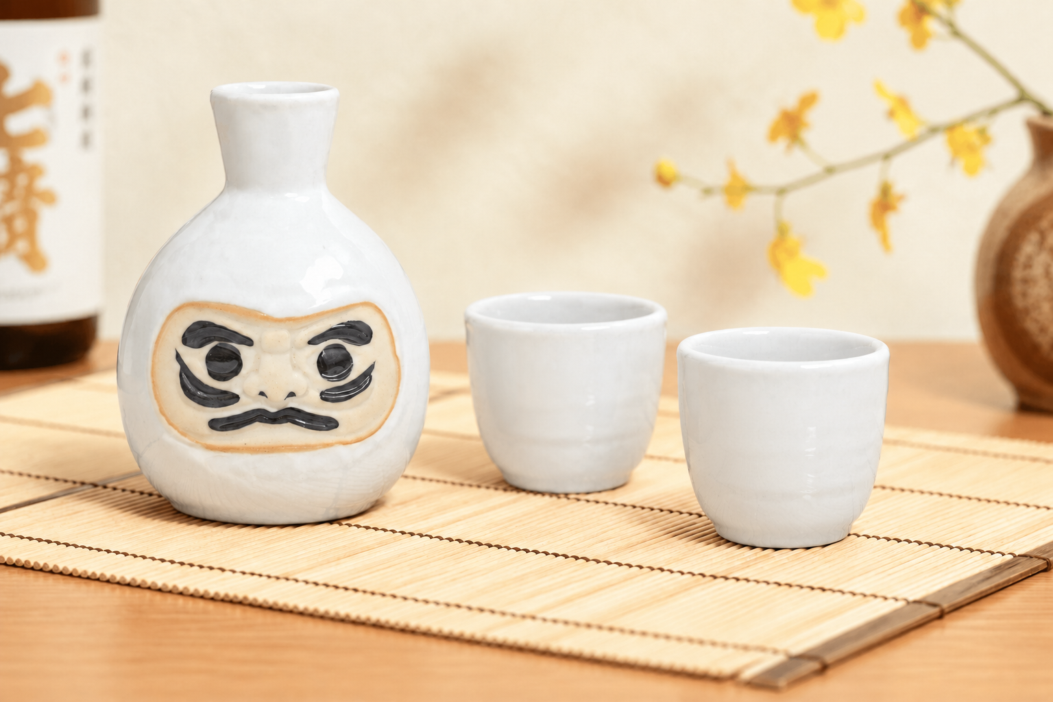 Daruma sake set – white