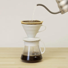 Hario V60 ceramic coffee dripper set 02 white 600ml for 1-4 cups - J Mart