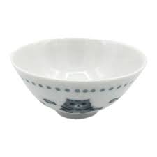 HT8-301 Amesho Nakahira Gray Cat rice bowl