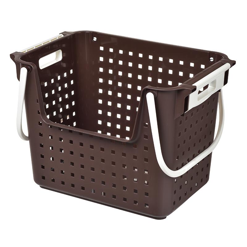 Stackable Wide Basket brown
