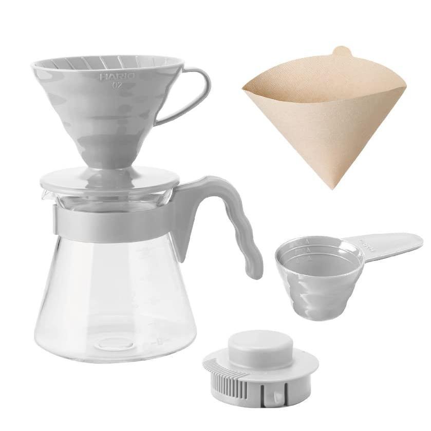 Hario V60 coffee server set 02 palegray 700ml for 1-4 cups - J Mart