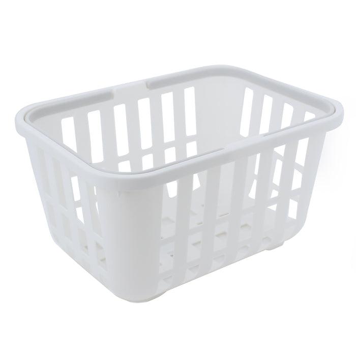 White Mesh Storage Bin Basket With Handles - J Mart
